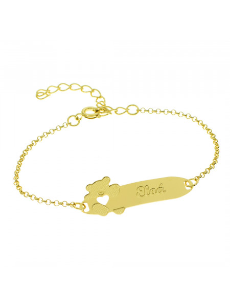 Pulseira Infantil Nome Eloá Banhada Ouro 18K - 1080284