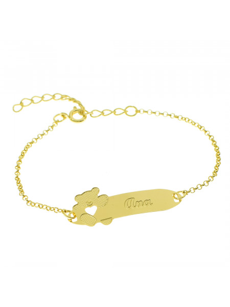 Pulseira Infantil Nome Ana Banhada Ouro 18K - 1080285