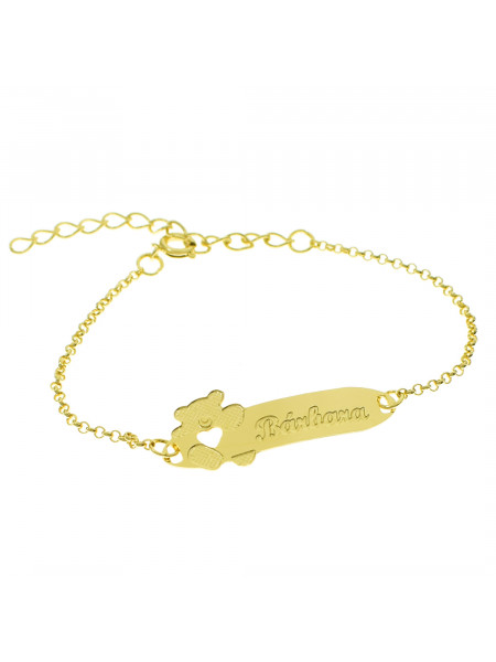 Pulseira Infantil Nome Bárbara Banhada Ouro 18K - 1080286