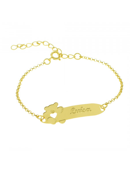 Pulseira Infantil Nome Luísa Banhada Ouro 18K - 1080287