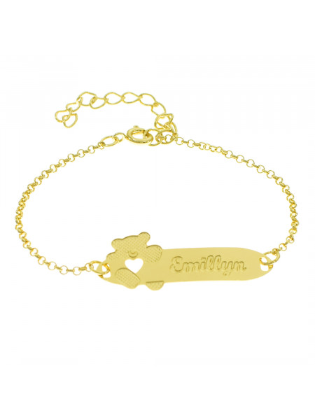 Pulseira Infantil Nome Emillyn Banhada Ouro 18K - 1080289