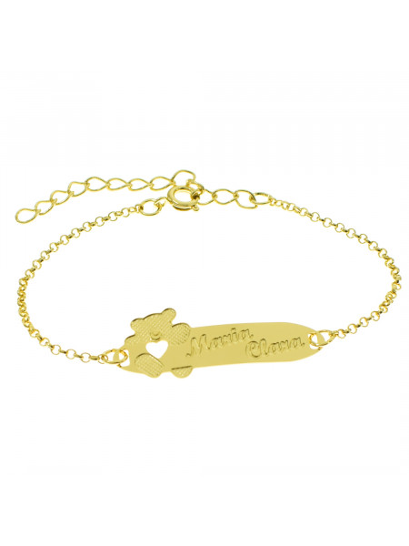 Pulseira Infantil Nome Maria Clara Banhada Ouro 18K - 1080290