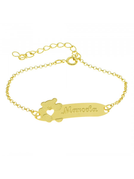 Pulseira Infantil Nome Marcela Banhada Ouro 18K - 1080291