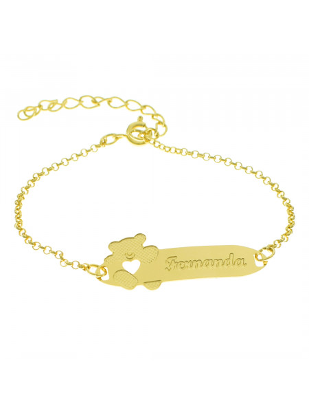 Pulseira Infantil Nome Fernanda Banhada Ouro 18K - 1080292