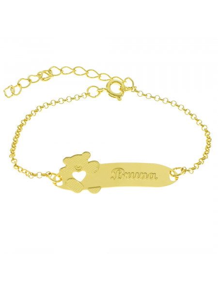 Pulseira Infantil Nome Bruna Banhada Ouro 18K - 1080294