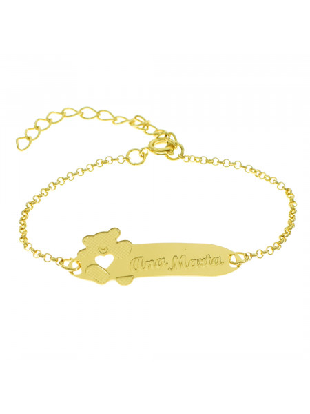 Pulseira Infantil Nome Ana Marta Banhada Ouro 18K - 1080295