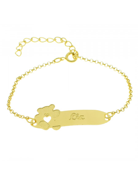 Pulseira Infantil Nome Liz Banhada Ouro 18K - 1080298