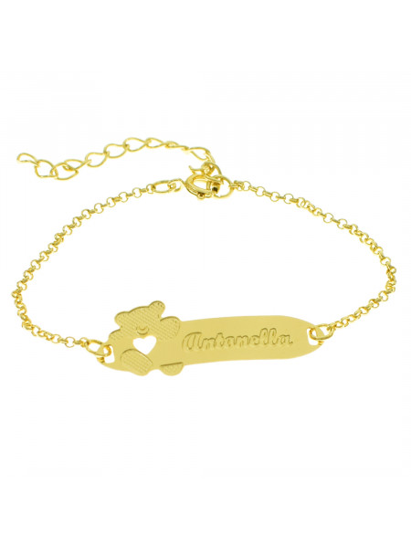 Pulseira Infantil Nome Antonella Banhada Ouro 18K - 1080300