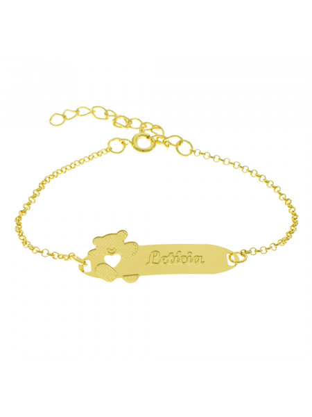 Pulseira Infantil Nome Letícia Banhada Ouro 18K - 1080301