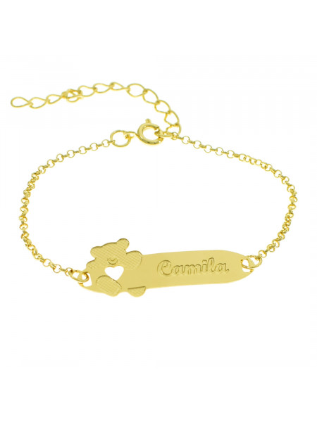 Pulseira Infantil Nome Camila Banhada Ouro 18K - 1080304