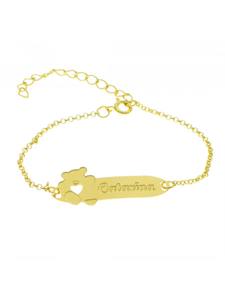 Pulseira Infantil Nome Catarina Banhada Ouro 18K - 1080305