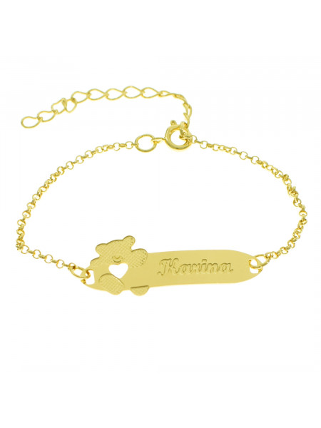 Pulseira Infantil Nome Karina Banhada Ouro 18K - 1080308