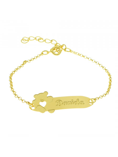 Pulseira Infantil Nome Daniela Banhada Ouro 18K - 1080309