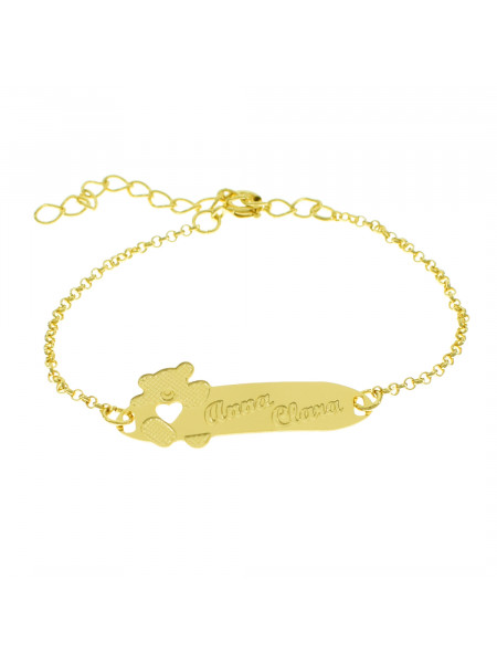 Pulseira Infantil Nome Anna Clara Banhada Ouro 18K - 1080313