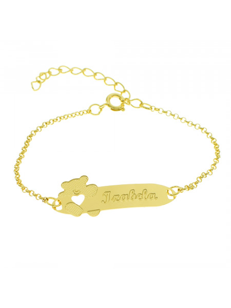 Pulseira Infantil Nome Izabela Banhada Ouro 18K - 1080314