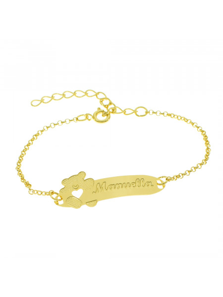 Pulseira Infantil Nome Manuella Banhada Ouro 18K - 1080315