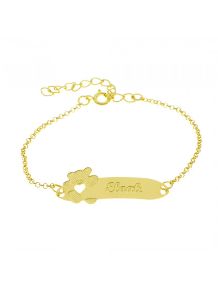 Pulseira Infantil Nome Eloah Banhada Ouro 18K - 1080316