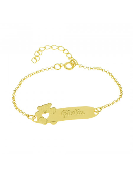 Pulseira Infantil Nome Giulia Banhada Ouro 18K - 1080322