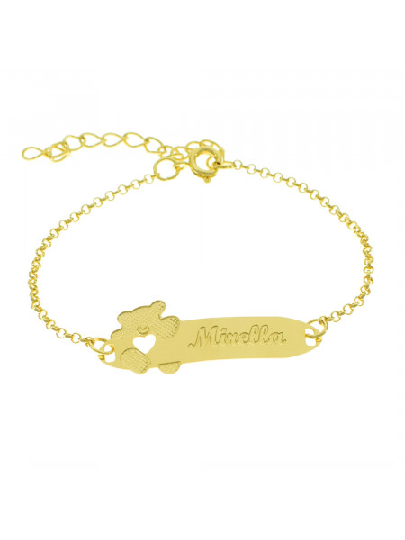 Pulseira Infantil Nome Mirella Banhada Ouro 18K - 1080323