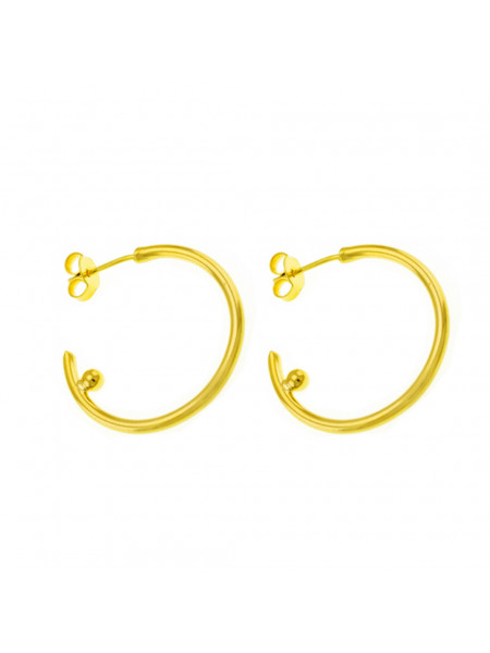 Par Brincos Argola Banhado Em Ouro Amarelo 18 k - 1030045