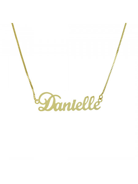 Colar com o nome Danielle Banhado em Ouro 18 Kilates - 1060321