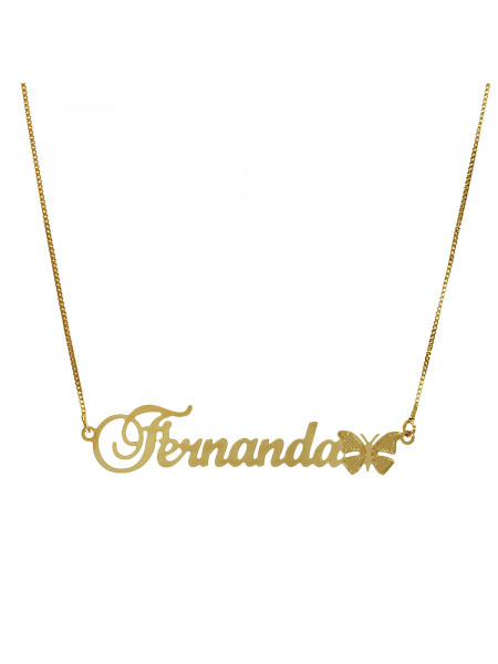 Colar com o nome Fernanda Banhado em Ouro 18 Kilates - 1060318