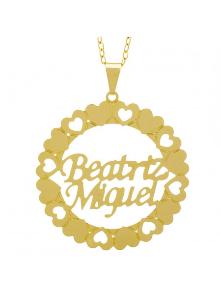 Gargantilha Pingente Mandala Manuscrito Beatriz Lucas Banho Ouro Amarelo 18 K - 1061295