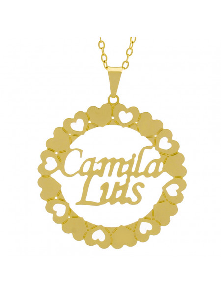 Gargantilha Pingente Mandala Manuscrito Camila Luis Banho Ouro Amarelo 18 K - 1061302 