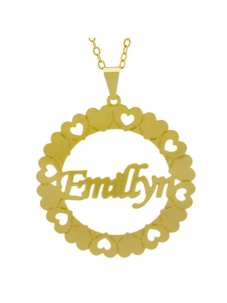 Gargantilha Pingente Mandala Manuscrito Emillyn Banho Ouro Amarelo 18 K - 1061315