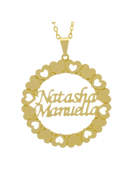 Gargantilha Pingente Mandala Manuscrito NATHASHA MANUELLA Banho Ouro Amarelo 18 K - 1061382