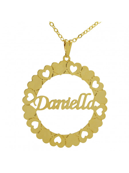 Gargantilha Pingente Mandala Manuscrito DANIELLA Banho Ouro 18 K - 1060075