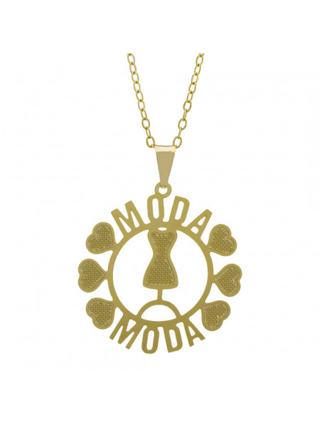Gargantilha Profissões Pingente MODA Banhada Ouro Amarelo 18K - 1061271