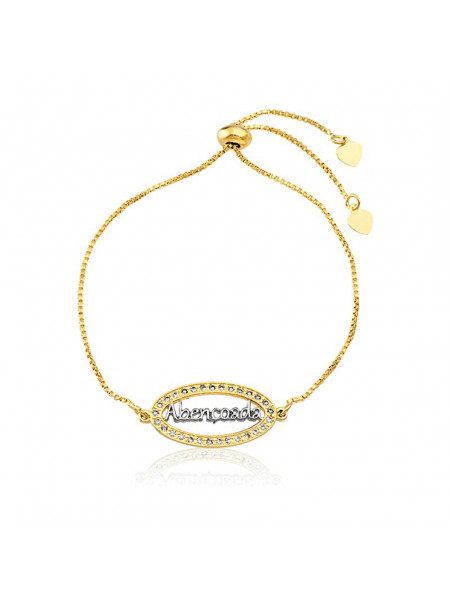 Pulseira Pingente "Abençoada" Horus Import Banhada Em Ouro Amarelo 18 K - 1080016