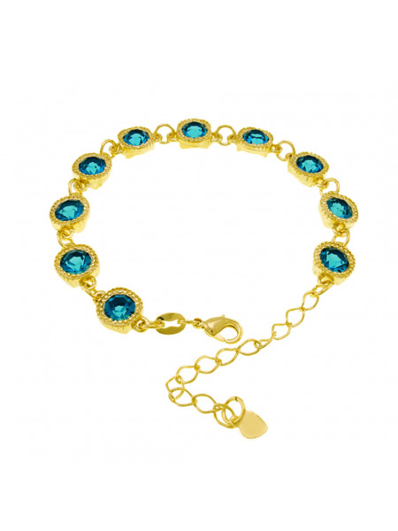 Pulseira Cruzada Aquamarine Banhada Em Ouro 18 K - 1080003