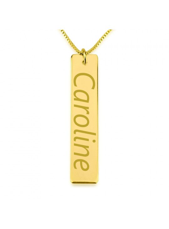 Colar Chapinha Nome Vertical Banhada Ouro 18 Kilates - 1090207