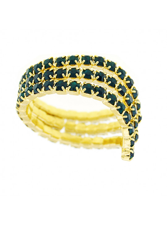 Anel Horus Import Verde Esmeralda Triplo Banhado Ouro Amarelo 18 K - 1010104