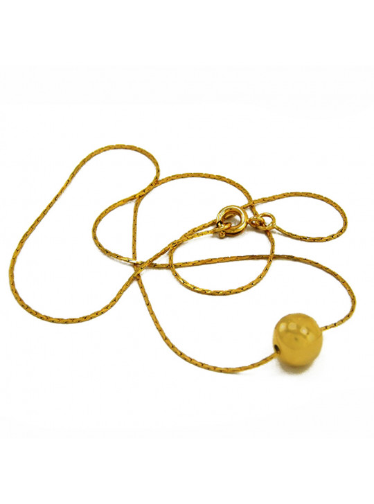 Gargantilha com Bola Dourada Banhada Ouro 18 k - 1060004