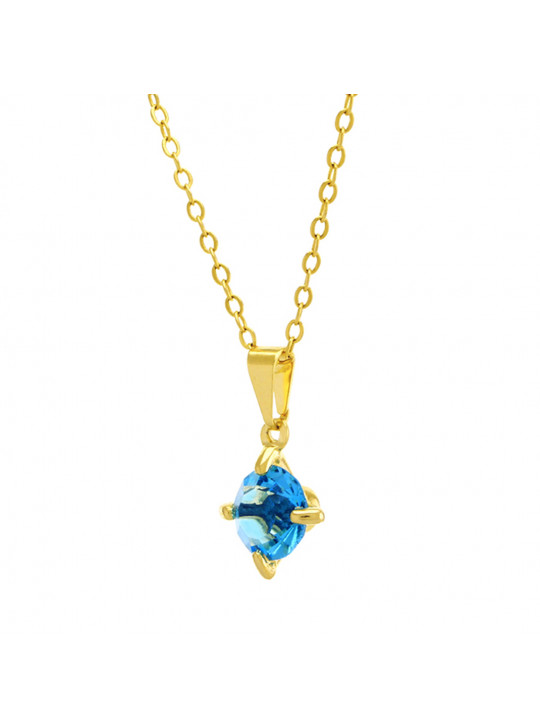 Gargantilha Ponto Luz Aquamarine Banhada Ouro 18 K - 1061104