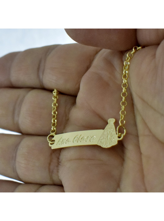 Pulseira Feminina Nome Ana Clara Banhada Ouro 18K -1080036