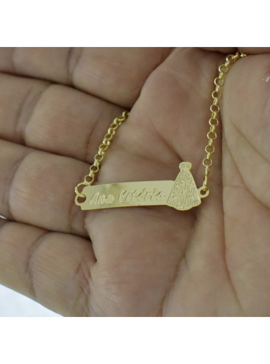 Pulseira Feminina Nome Ana Vitória Banhada Ouro 18K -1080038