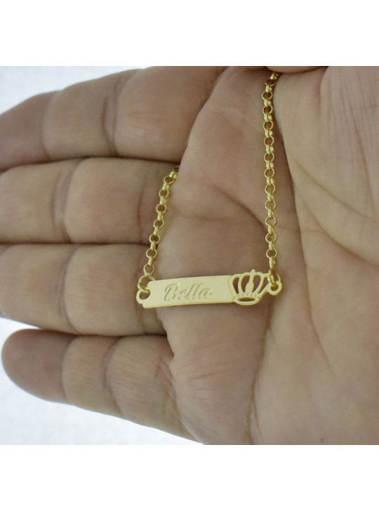 Pulseira Feminina Nome Bella Banhada Ouro 18K -1080046