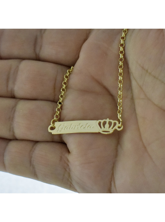 Pulseira Feminina Nome Gabriela Banhada Ouro 18K -1080049