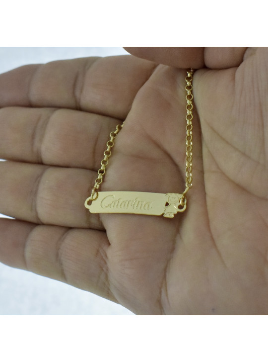 Pulseira Feminina Nome Catarina Banhada Ouro 18K -1080067