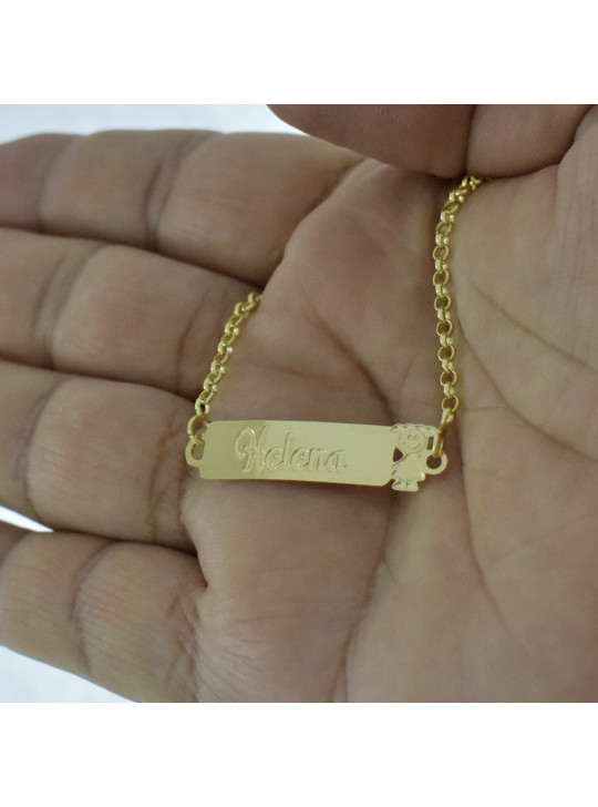 Pulseira Feminina Nome Helena Banhada Ouro 18K -1080069