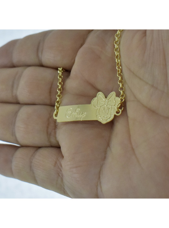 Pulseira Feminina Nome Emilly Banhada Ouro 18K -1080079