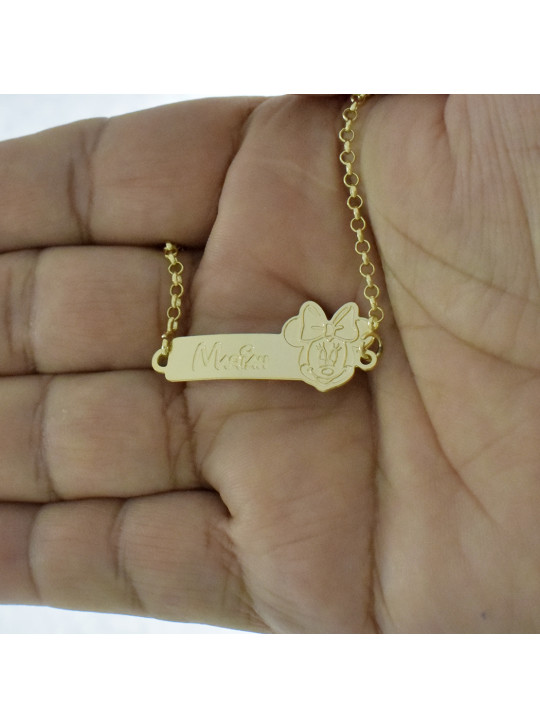 Pulseira Feminina Nome Mariah Banhada Ouro 18K -1080083