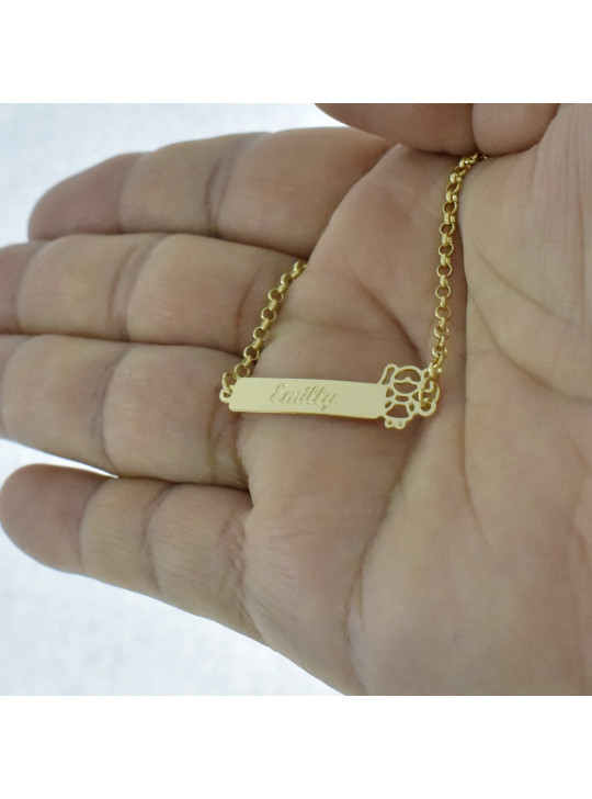 Pulseira Feminina Nome Emilly Banhada Ouro 18K -1080093