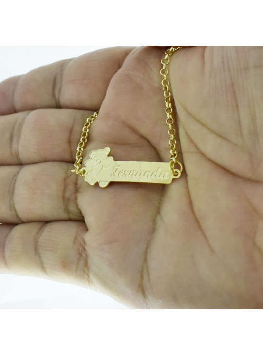 Pulseira Feminina Nome Fernanda Banhada Ouro 18K -1080114