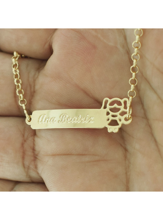 Pulseira Feminina Nome Ana Beatriz Banhada Ouro 18k - 1080136