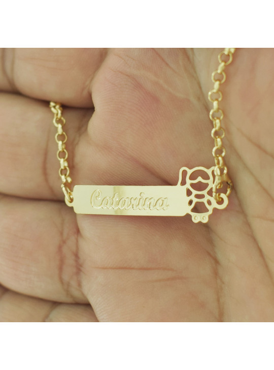 Pulseira Feminina Nome Catarina Banhada Ouro 18k - 1080137